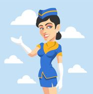 Stewardess Vector flat illustration