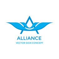Letter A with wings - vector sign concept illustration