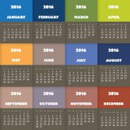 Calendar Template for Year 2016