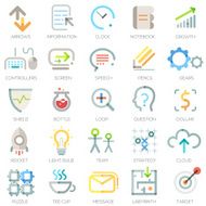 Set of 25 modern bussiness icons Vector