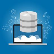 database data in the cloud network multimedia storage symbol icon