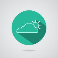 Abstract cloud icon Teal button