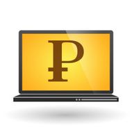 Laptop with a currency sign