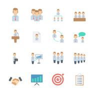 business and management icons set N3