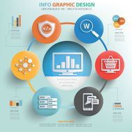 SEO computer analysis concept info graphic design clean vector