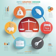 Money justice concept info graphic design clean vector