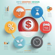 Business concept info graphic design clean vector N3