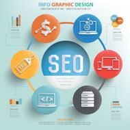 SEO concept info graphic design clean vector