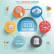 SEO concept info graphic design clean vector N2