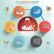 Admin concept info graphic design clean vector