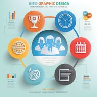 Teamwork concept info graphic design clean vector