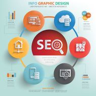 SEO development concept info graphic design clean vector