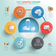 Admin server concept info graphic design clean vector