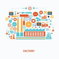 Factory concept design clean vector