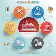 Airport logistic concept info graphic design clean vector