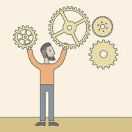 Man holding gears N3