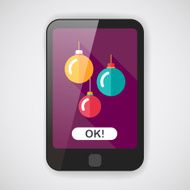 Christmas ball flat icon with long shadow eps10 N6