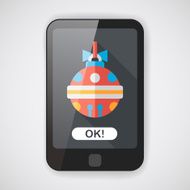 Christmas ball flat icon with long shadow eps10 N11