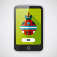 Christmas ball flat icon with long shadow eps10 N12