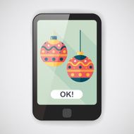 Christmas ball flat icon with long shadow eps10 N13