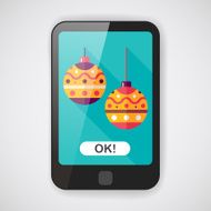 Christmas ball flat icon with long shadow eps10 N14