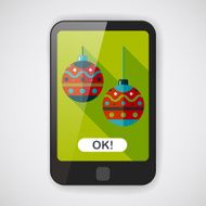 Christmas ball flat icon with long shadow eps10 N16