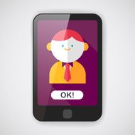 businessman flat icon with long shadow eps10 N2