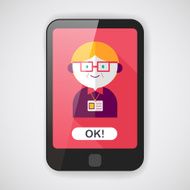 businessman flat icon with long shadow eps10 N4