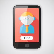 businessman flat icon with long shadow eps10 N5