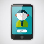 businessman flat icon with long shadow eps10 N6