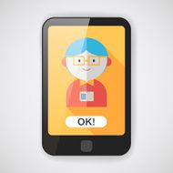 businessman flat icon with long shadow eps10 N7
