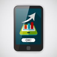 business chart flat icon with long shadow eps10 N9
