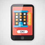 Building hotel flat icon with long shadow eps10 N2