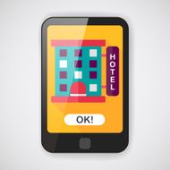 Building hotel flat icon with long shadow eps10 N3