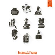 business and finance icon set N49