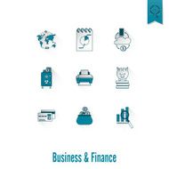 business and finance icon set N58