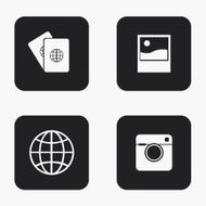 Vector modern travel icons set