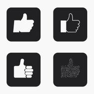 Vector modern thumb up icons set