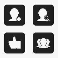 Vector modern social network icons set N2