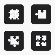 Vector modern puzzle icons set N2