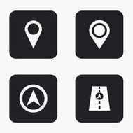 Vector modern map pointer icons set N2