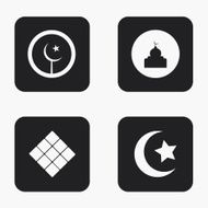Vector modern eid mubarak icons set N4