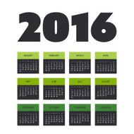 Calendar Template for Year 2016 N3