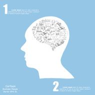 Creative human brain with business finance chart and graph