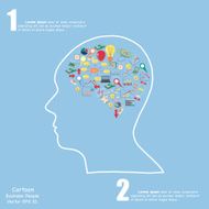 Creative human brain with business finance chart and graph N2