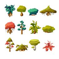 Cartoon nature elements vector objects