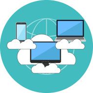 Cloud computing concept Flat design