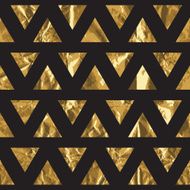 Geometric seamless pattern with gold triangles