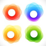 Set of colorful round abstract banners N2