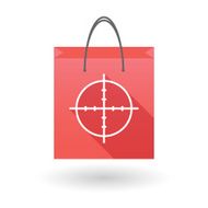 Red shopping bag icon with a crosshair